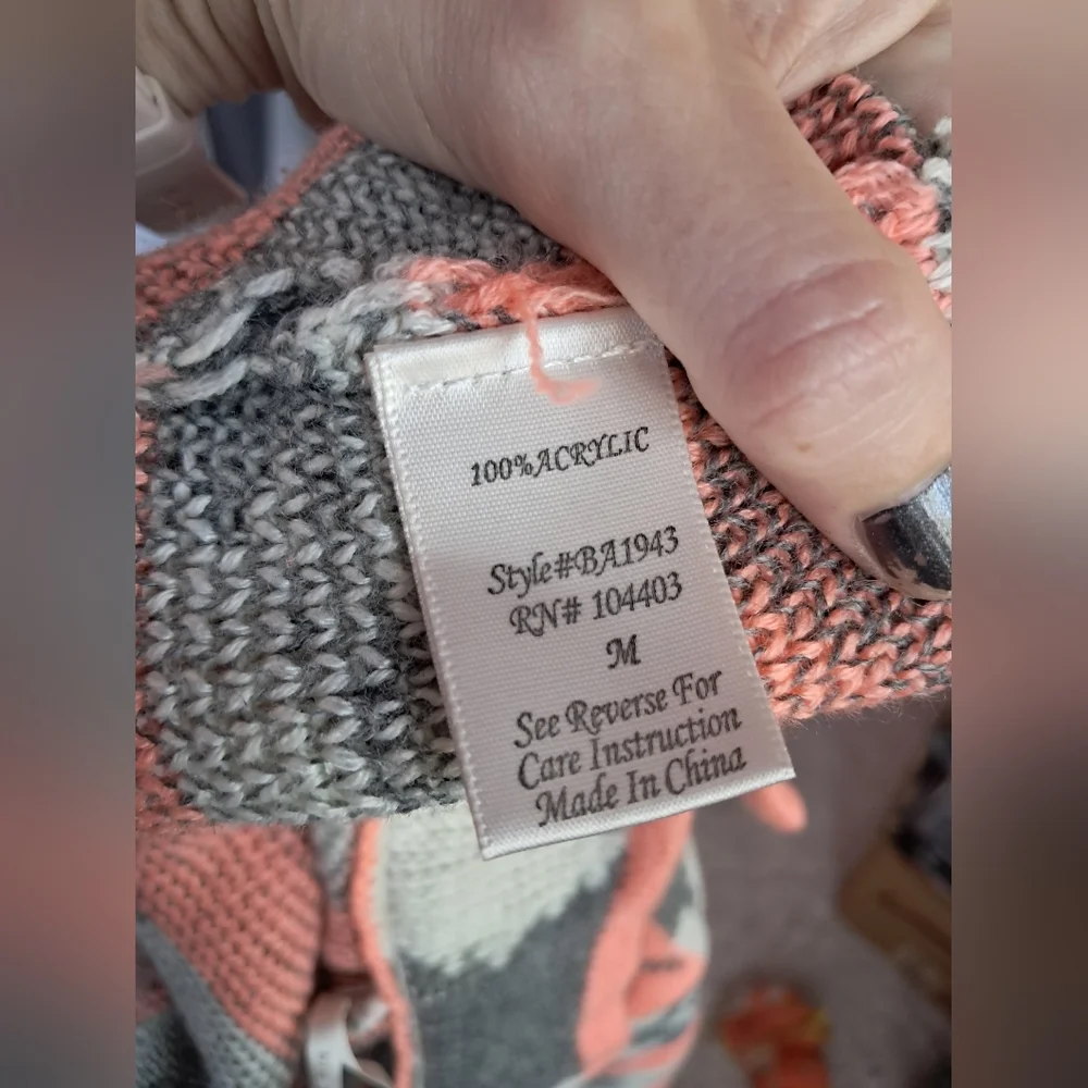 Blu Pepper Orange and Gray Geometric Cardigan - Picture 11 of 13